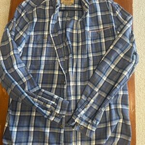 Boston Traders Navy and White Plaid Button Down Shirt
